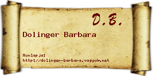 Dolinger Barbara névjegykártya